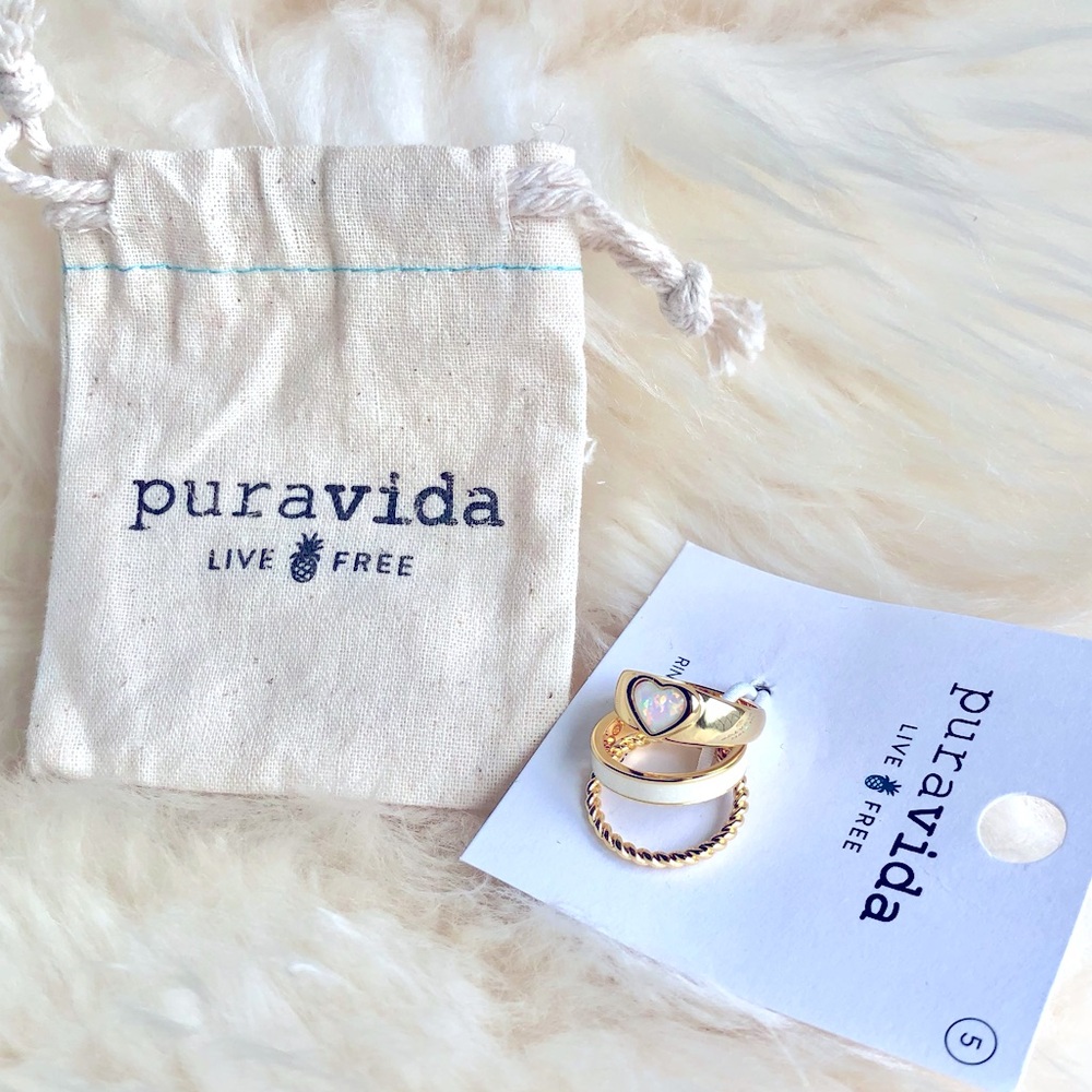 NEW Puravida Twisted Love Ring Set